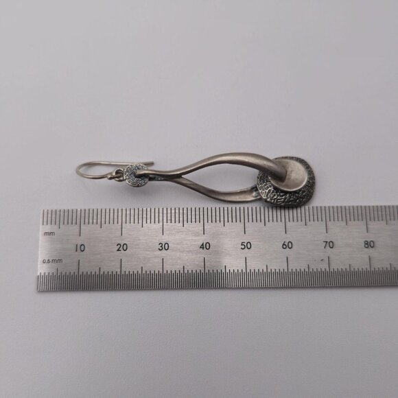 Sterling Silver Retired Silpada Brushed Earrings A2031 - Picture 5 of 6